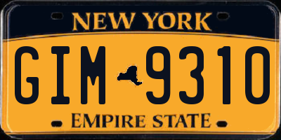 NY license plate GIM9310