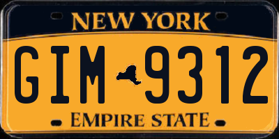 NY license plate GIM9312