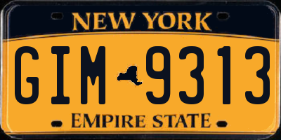NY license plate GIM9313