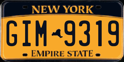 NY license plate GIM9319