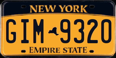 NY license plate GIM9320