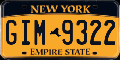 NY license plate GIM9322