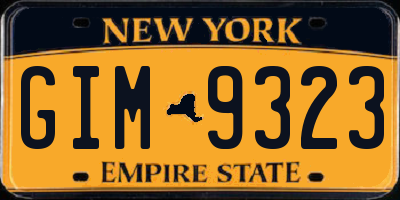 NY license plate GIM9323