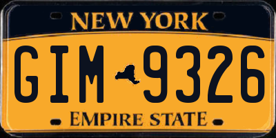 NY license plate GIM9326