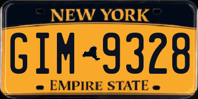 NY license plate GIM9328