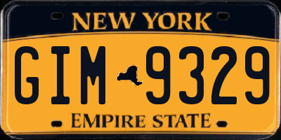NY license plate GIM9329