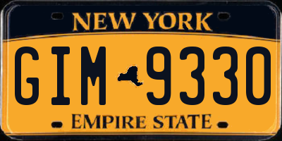 NY license plate GIM9330
