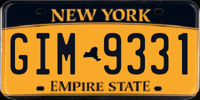 NY license plate GIM9331