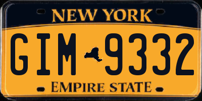 NY license plate GIM9332