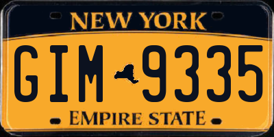NY license plate GIM9335