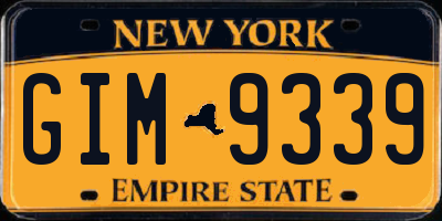 NY license plate GIM9339