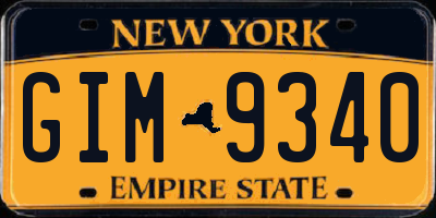 NY license plate GIM9340
