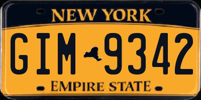 NY license plate GIM9342