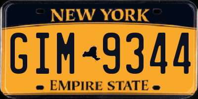 NY license plate GIM9344