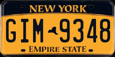 NY license plate GIM9348