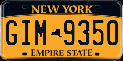 NY license plate GIM9350
