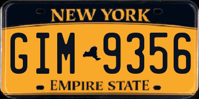 NY license plate GIM9356