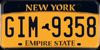 NY license plate GIM9358