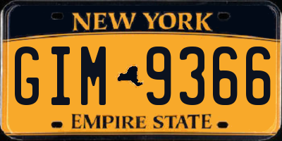 NY license plate GIM9366