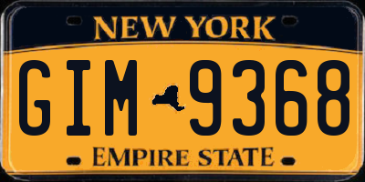NY license plate GIM9368