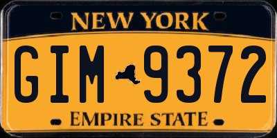 NY license plate GIM9372