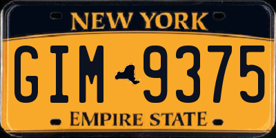 NY license plate GIM9375