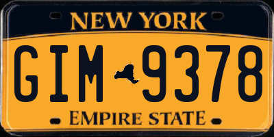 NY license plate GIM9378