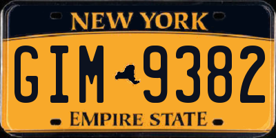 NY license plate GIM9382