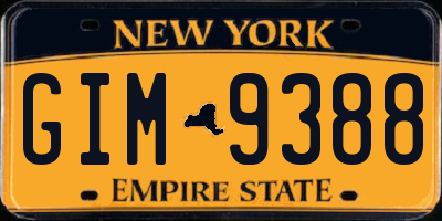 NY license plate GIM9388