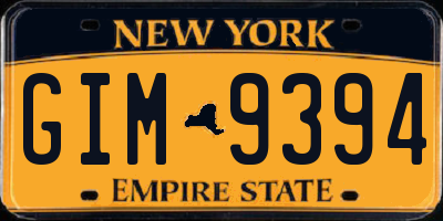 NY license plate GIM9394