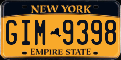 NY license plate GIM9398