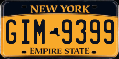 NY license plate GIM9399