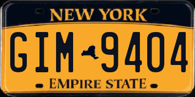 NY license plate GIM9404