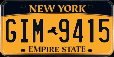 NY license plate GIM9415