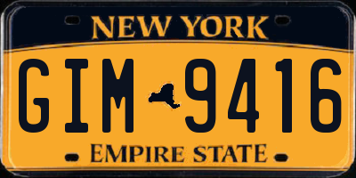 NY license plate GIM9416
