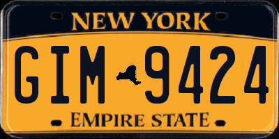 NY license plate GIM9424