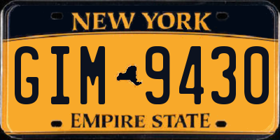 NY license plate GIM9430