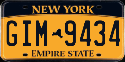 NY license plate GIM9434