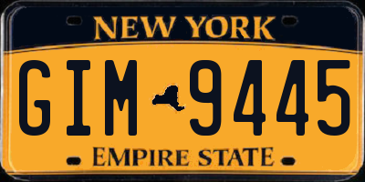 NY license plate GIM9445