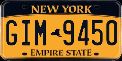 NY license plate GIM9450