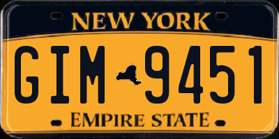 NY license plate GIM9451