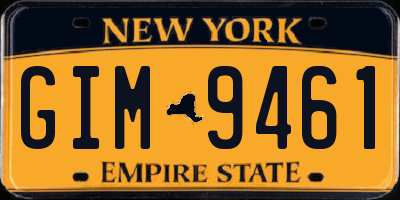 NY license plate GIM9461
