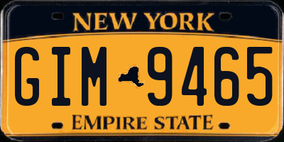 NY license plate GIM9465