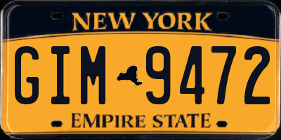 NY license plate GIM9472