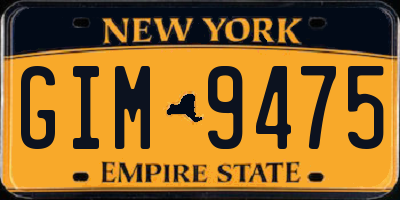 NY license plate GIM9475