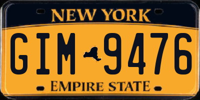 NY license plate GIM9476