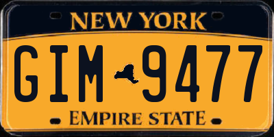 NY license plate GIM9477