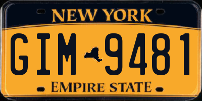 NY license plate GIM9481