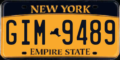 NY license plate GIM9489