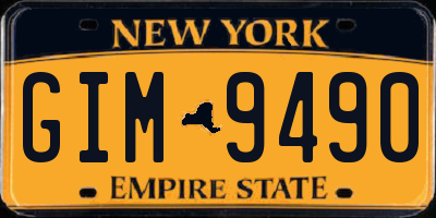 NY license plate GIM9490